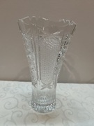 Wazon Kryształowy Vintage PRL 21cm | Szlif Gwiazda /ciężki 