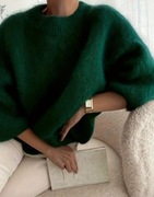 Luksusowy sweter oversize 100% wełna alpaka rozmiar M