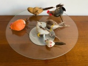 Stare Ozdoby Świąteczny Ptaki Naturalne Pióra Zestaw 