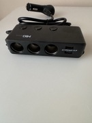 Rozgałęźnik 3x gniazdo zapalniczki + usb