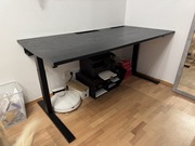 Ikea mittzon biurko 160x80 cm okleina jesionowa bejcowana na czarno