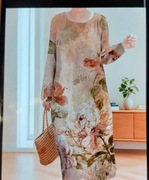 Sukienka damska długa, długi rękaw 4xl