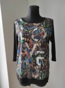 Czarna bluzka w motyle Reserved rozmiar 38 M