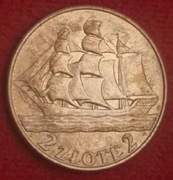  2 zł Żaglowiec 1936 r, piękna
