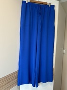 Spodnie damskie z szeroką nogawką kolor szafirowy XL