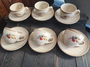 Ceramiczne filiżanki maki kwiaty polne sielskie wiejskie