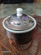 Stara cukiernica bomboniera porcelanowa ceramika posrebrzana WMF 30-lata