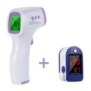 TERMOMETR BEZDOTYKOWY ELEKTRONICZNY + pulsoksymetr