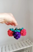 Malina na szydełku, zawieszka, brelok handmade