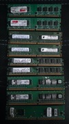 Pakiet różnych pamięci RAM DDR2 luzem do starych retro PC stacjonarnych