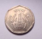 Indie 1 rupia 1988 Bombaj PIĘKNA!