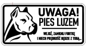 Tabliczka informacyjna uwaga pies grawer 