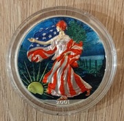 Silver Eagle One Dollar kolor 2001