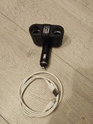 Ładowarka samochodowa 12V z USB z rozdzielaczem 2x 12V + kabel USB-C