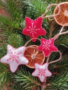 Gwiazdki filcowe ozdoby choinkowe handmade