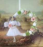 Aniołek na obręczy prezent ozdoba 