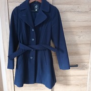 Płaszcz granatowy 36 S wełna Adrianno Damianii