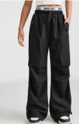 Spodnie cargo dla dziewcząt sportowe czarne SHEIN 