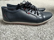 Skórzane trampki tenisówki ażurowe granatowe filippo roz 36