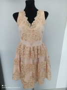 Sukienka beżowo złota s