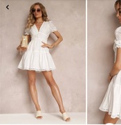 Sukienka Renee, biała, ażurowa, Rozmiar S/M, nowa