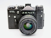 Retro stary aparat ZENIT TTL + HANIMEX AUTOMATIC MC 35mm 1:2.8 deco vintage