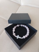 Różaniec z kwarcu różowego – dziesiątka bransoletka (10;1;3;1) Handmade