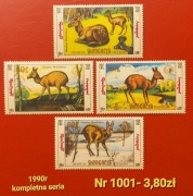 Znaczki fauna:1001: zwierzęta, ssaki- Mongolia 1990r **