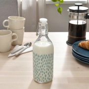 IKEA KORKEN Butelka z kapslem, wzór/niebieski