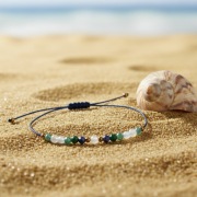 Bransoletka-amulet: Spokój i Harmonia - kamień księżycowy, złoty hematyt