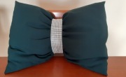 Nowa poduszka kokarda zieleń butelkowa świąteczna handmade
