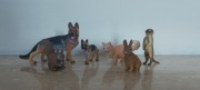 6 Figurek zwierząt Figurki Collecta owczarek niemiecki kot wiewiórka królik
