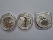 Zestaw 3 Medali Srebrnych Taekwondo 1oz Ag .999 - KOMSCO (2019, 2020, 2021)