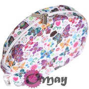 Biały organizer do Obag MOON LIGHT kwiaty motyle kolorowe 2 kieszenie OMAY