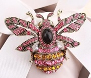 Cudowna broszka w starym stylu trzmiel z cyrkoniami