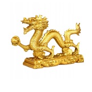 Chińska figurka Szlachetna złota rzeźba smoka L