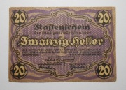 Banknot zastępczy Notgeld 20 Heller Austria