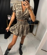 Komplet bluzka ze ściągaczem + spodenki print węża 