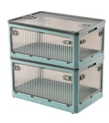 2 Sztuki Składane Pudełka Pojemnik Do Przechowywania Zielone 28 l