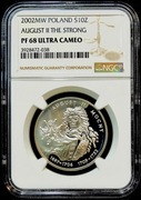 10 ZŁ 2002, AUGUST II MOCNY pop. NGC PF68 UC #48