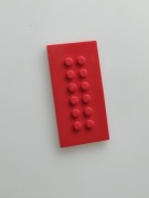 Lego element, płytka 6576 czerwona / Red do 4549, 4565, 6335 z lat 90