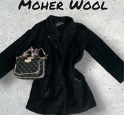 Płaszcz damski moher wełna L jesienno zimowy