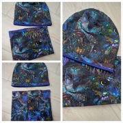 Nowy komplet czapka I komin do 58 cm sowy