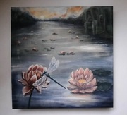 Obraz ręcznie malowany  Akryl "KWIAT EDENU " 2*