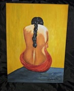 Elżbieta Kostecka (KNITTER) – Akt z warkoczem – Olej na płótnie – 2017