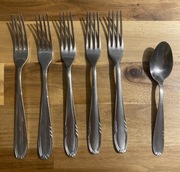 Gerlach kłos widelce obiadowe łyżeczka sztućce PRL stal nierdzewna 6 szt.