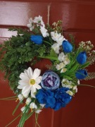 Wianek na drzwi Niebieski lStroik wiosenny, prezent