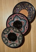 Trzy ceramiczne talerzyki podstawki handmade