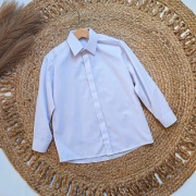 Biała koszula 116 długi rękaw elegancka kryte guziki do garnituru