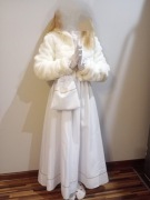 Alba komunijna, bolerko, futerko, sweterek, rekawiczki, torebka, sukienka